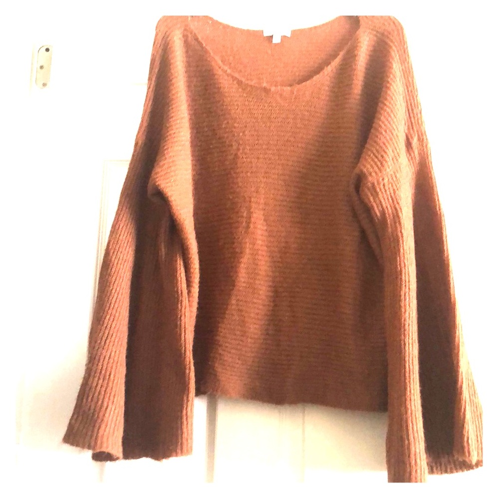 BP burnt orange oversized sleeves sweater